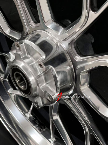 We manufacture premium quality forged motorcycle wheels rims for BMW S1000RR M1000RR in any design, size, color.

Wheel sizes (motorcycle spec):

Front: 3.5 x 17

Rear: 6 x 17

Weight:

Front: 4.25 kg (9.37 lbs)

Rear: 5.1 kg (11.24 lbs)


Finishing: Gloss Silver

Forza Performance Group engineers and manufactures each forged motorcycle wheel individually per order. This ensures precise fitment, uncompromised strength, and unique styling. Whether for racing, touring, or daily use — our wheels are built for 