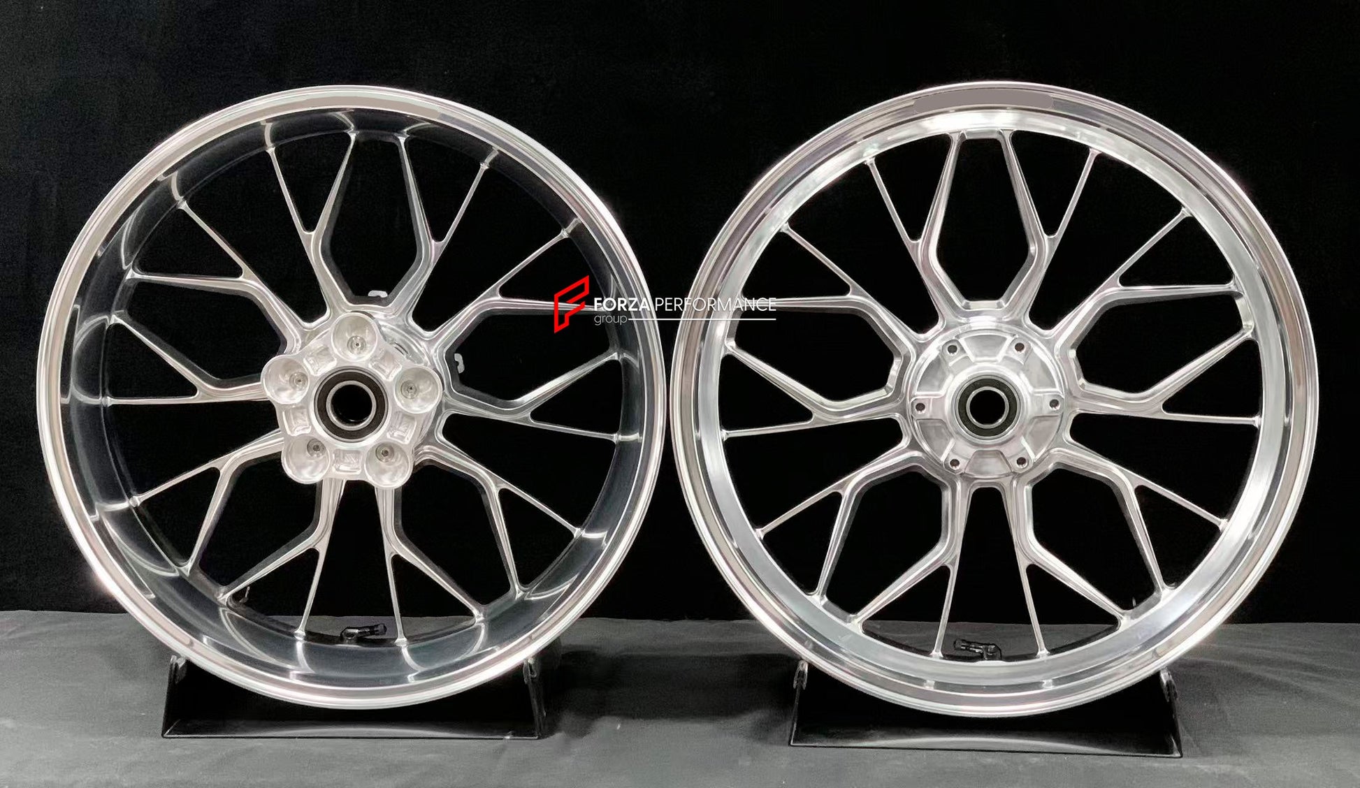 We manufacture premium quality forged motorcycle wheels rims for BMW S1000RR M1000RR in any design, size, color.

Wheel sizes (motorcycle spec):

Front: 3.5 x 17

Rear: 6 x 17

Weight:

Front: 4.25 kg (9.37 lbs)

Rear: 5.1 kg (11.24 lbs)


Finishing: Gloss Silver

Forza Performance Group engineers and manufactures each forged motorcycle wheel individually per order. This ensures precise fitment, uncompromised strength, and unique styling. Whether for racing, touring, or daily use — our wheels are built for 