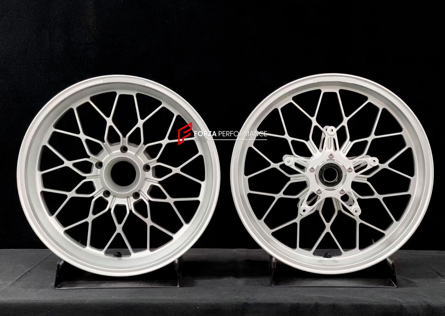 We manufacture premium quality forged motorcycle wheels rims for BMW R NINET PURE SPORT RACER in any design, size, color.

Wheel sizes (motorcycle spec):

Front: 3.5 x 17

Rear: 5.5 x 17

Weight:

Front: 4.7 kg (10.36 lbs)

Rear: 4.6 kg (10.41 lbs)


Finishing: Matt

Forza Performance Group engineers and manufactures each forged motorcycle wheel individually per order. This ensures precise fitment, uncompromised strength, and unique styling. Whether for racing, touring, or daily use — our wheels are built f