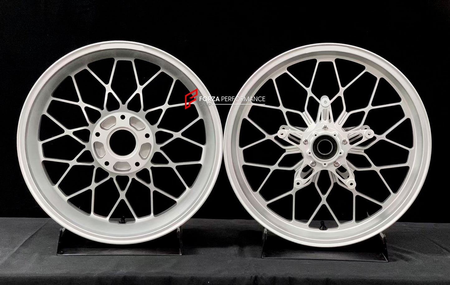 We manufacture premium quality forged motorcycle wheels rims for BMW R NINET PURE SPORT RACER in any design, size, color.

Wheel sizes (motorcycle spec):

Front: 3.5 x 17

Rear: 5.5 x 17

Weight:

Front: 4.7 kg (10.36 lbs)

Rear: 4.6 kg (10.41 lbs)


Finishing: Matt

Forza Performance Group engineers and manufactures each forged motorcycle wheel individually per order. This ensures precise fitment, uncompromised strength, and unique styling. Whether for racing, touring, or daily use — our wheels are built f