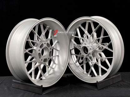 We manufacture premium quality forged motorcycle wheels rims for BMW R NINET PURE SPORT RACER in any design, size, color.

Wheel sizes (motorcycle spec):

Front: 3.5 x 17

Rear: 5.5 x 17

Weight:

Front: 4.7 kg (10.36 lbs)

Rear: 4.6 kg (10.41 lbs)


Finishing: Matt

Forza Performance Group engineers and manufactures each forged motorcycle wheel individually per order. This ensures precise fitment, uncompromised strength, and unique styling. Whether for racing, touring, or daily use — our wheels are built f