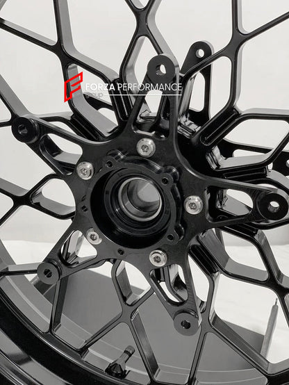 We manufacture premium quality forged motorcycle wheels rims for BMW R 1250 RT in any design, size, color.

Wheel sizes (motorcycle spec):

Front: 3.5 x 17

Rear: 5.5 x 17

Weight:

Front: 4.7 kg (10.36 lbs)

Rear: 4.55 kg (10.03 lbs)


Finishing: Satin Black

Forza Performance Group engineers and manufactures each forged motorcycle wheel individually per order. This ensures precise fitment, uncompromised strength, and unique styling. Whether for racing, touring, or daily use — our wheels are built for both