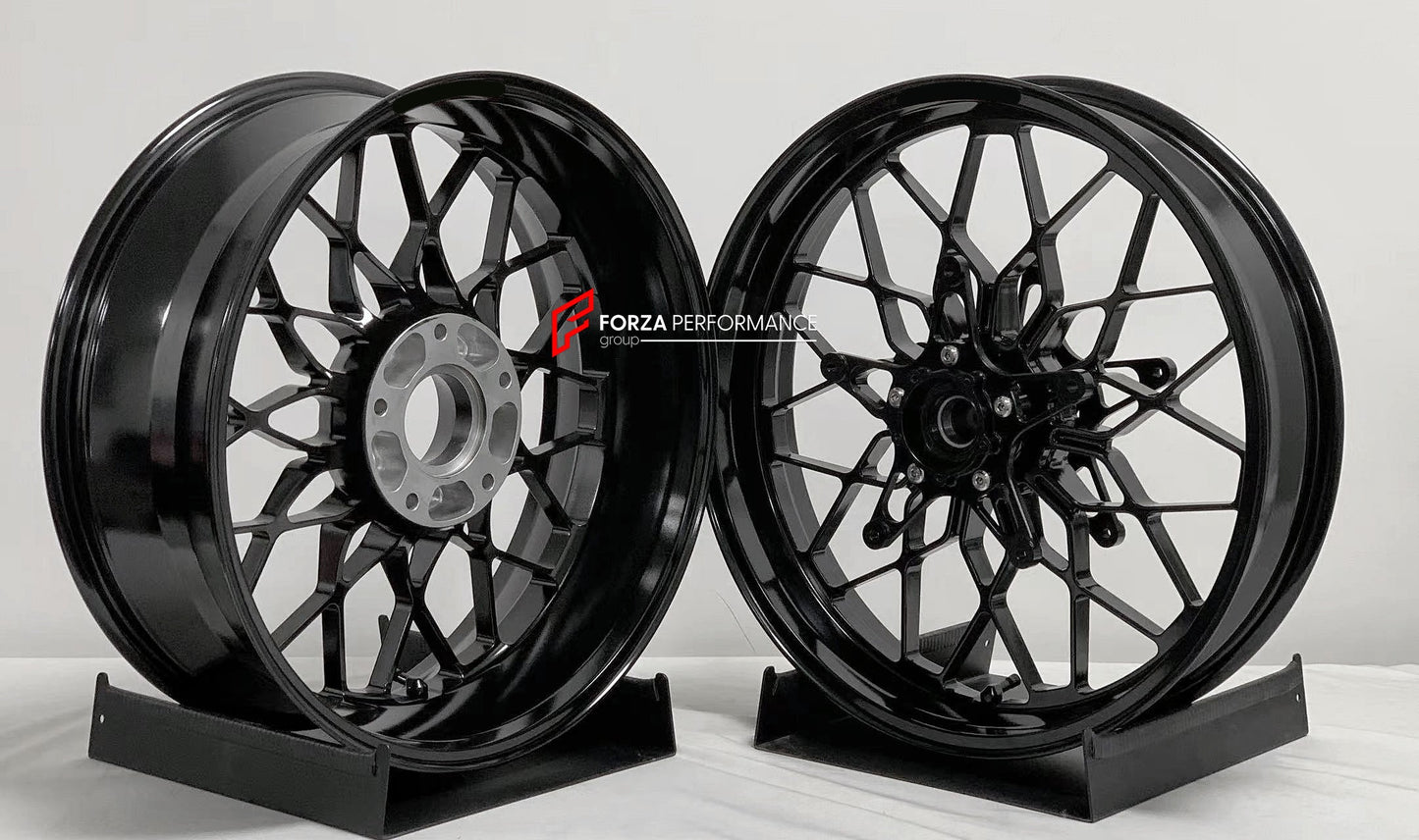 We manufacture premium quality forged motorcycle wheels rims for BMW R 1250 RT in any design, size, color.

Wheel sizes (motorcycle spec):

Front: 3.5 x 17

Rear: 5.5 x 17

Weight:

Front: 4.7 kg (10.36 lbs)

Rear: 4.55 kg (10.03 lbs)


Finishing: Satin Black

Forza Performance Group engineers and manufactures each forged motorcycle wheel individually per order. This ensures precise fitment, uncompromised strength, and unique styling. Whether for racing, touring, or daily use — our wheels are built for both