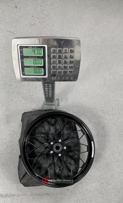 We manufacture premium quality forged motorcycle wheels rims for BMW R 1250 RT in any design, size, color.

Wheel sizes (motorcycle spec):

Front: 3.5 x 17

Rear: 5.5 x 17

Weight:

Front: 4.7 kg (10.36 lbs)

Rear: 4.55 kg (10.03 lbs)


Finishing: Satin Black

Forza Performance Group engineers and manufactures each forged motorcycle wheel individually per order. This ensures precise fitment, uncompromised strength, and unique styling. Whether for racing, touring, or daily use — our wheels are built for both