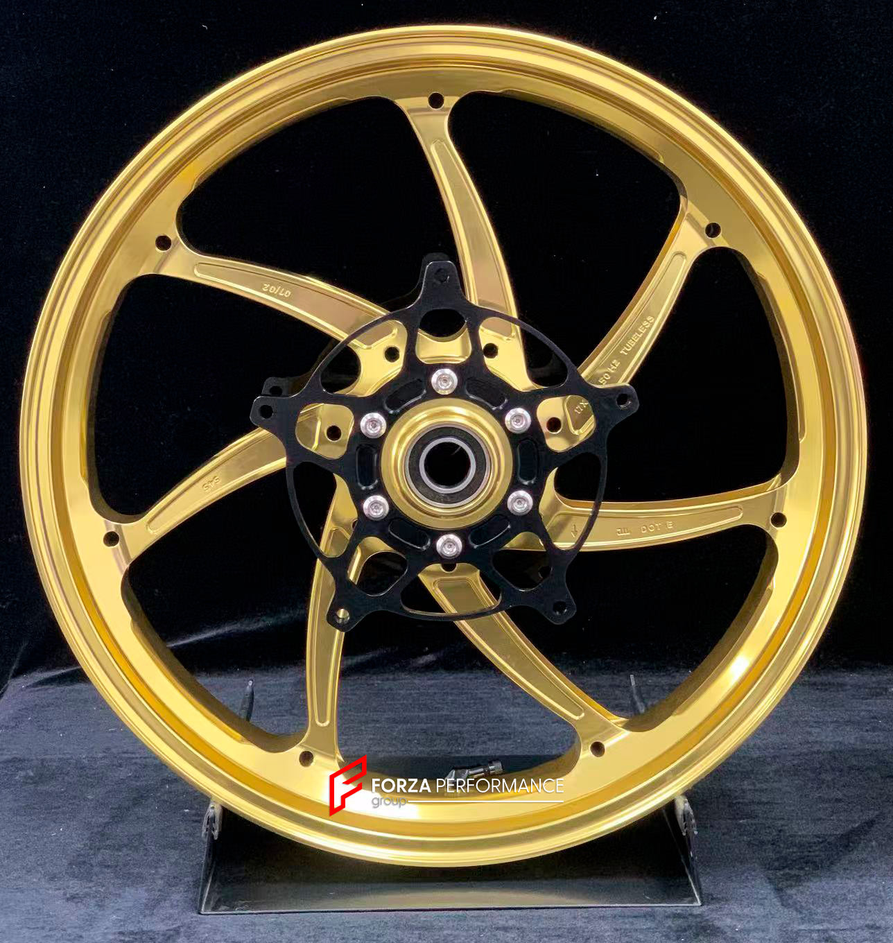 We manufacture premium quality forged motorcycle wheels rims for S1000RR M1000RR in any design, size, color.

Wheel sizes (motorcycle spec):

Front: 3.5 x 17

Rear: 6 x 17

Weight:

Front: 4.35 kg (9.59 lbs)

Rear: 4.85 kg (10.69lbs)

Finishing: Gloss Gold

Forza Performance Group engineers and manufactures each forged motorcycle wheel individually per order. This ensures precise fitment, uncompromised strength, and unique styling. Whether for racing, touring, or daily use — our wheels are built for both pe