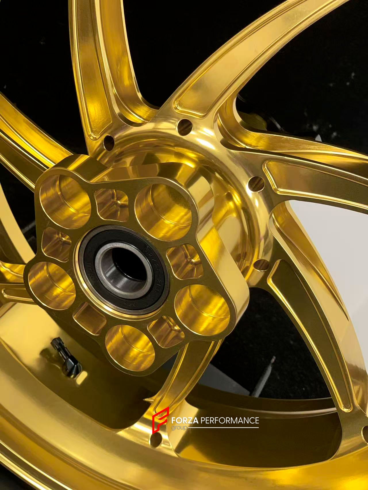 We manufacture premium quality forged motorcycle wheels rims for S1000RR M1000RR in any design, size, color.

Wheel sizes (motorcycle spec):

Front: 3.5 x 17

Rear: 6 x 17

Weight:

Front: 4.35 kg (9.59 lbs)

Rear: 4.85 kg (10.69lbs)

Finishing: Gloss Gold

Forza Performance Group engineers and manufactures each forged motorcycle wheel individually per order. This ensures precise fitment, uncompromised strength, and unique styling. Whether for racing, touring, or daily use — our wheels are built for both pe