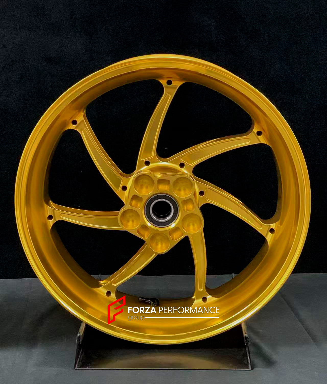We manufacture premium quality forged motorcycle wheels rims for BMW S1000RR M1000RR in any design, size, color.

Wheel sizes (motorcycle spec):

Front: 3.5 x 17

Rear: 6 x 17

Weight:

Front: 3.6 kg (7.94 lbs)

Rear: 4.45 kg (9.81 lbs)

Finishing: Gloss Gold

Forza Performance Group engineers and manufactures each forged motorcycle wheel individually per order. This ensures precise fitment, uncompromised strength, and unique styling. Whether for racing, touring, or daily use — our wheels are built for both