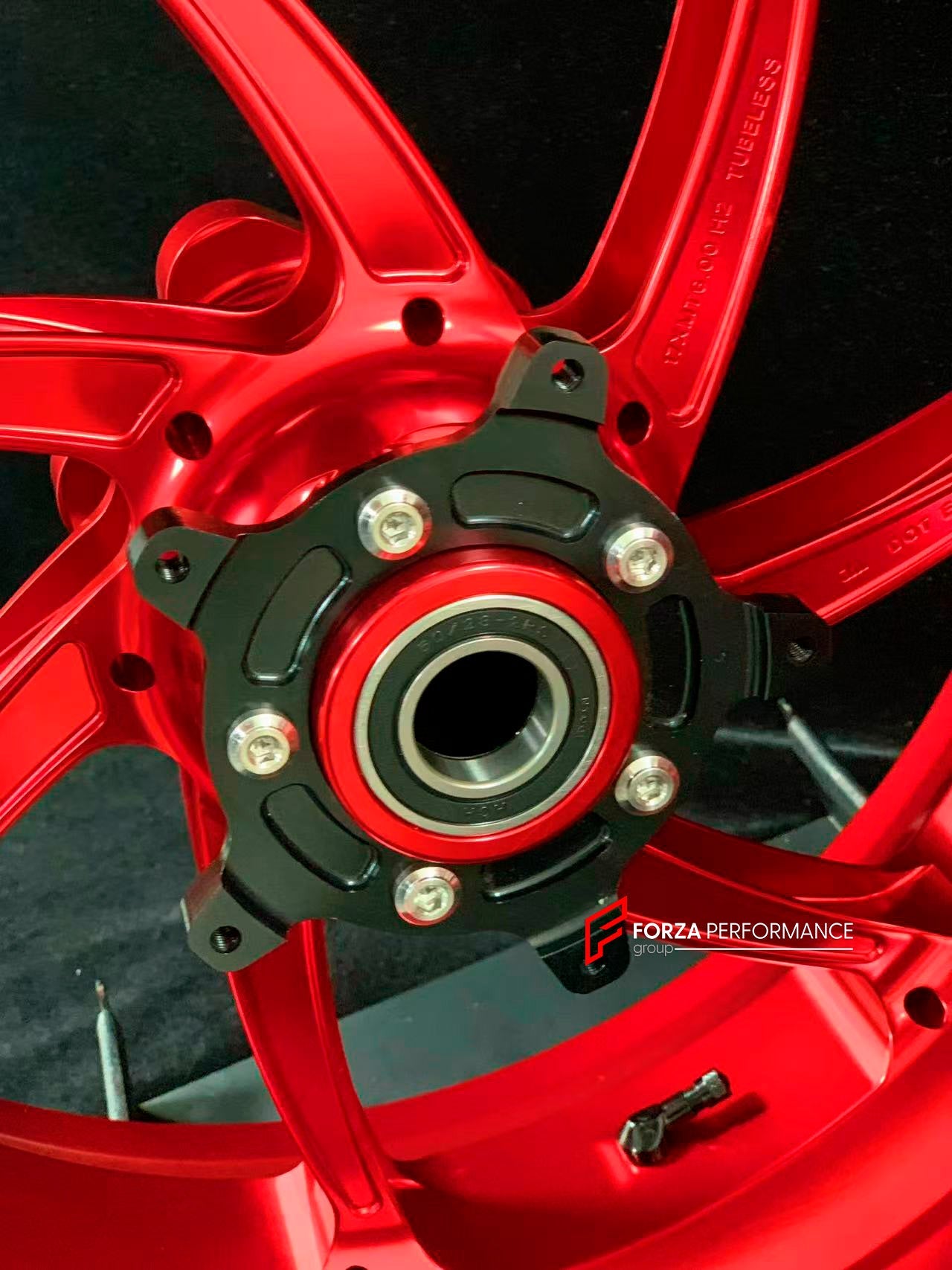 We manufacture premium quality forged motorcycle wheels rims for S1000RR M1000RR in any design, size, color.

Wheel sizes (motorcycle spec):

Front: 3.5 x 17

Rear: 6 x 17

Weight:

Front: 4.4 kg (9.59 lbs)

Rear: 4.85 kg (10.69lbs)

Finishing: Gloss Red

Forza Performance Group engineers and manufactures each forged motorcycle wheel individually per order. This ensures precise fitment, uncompromised strength, and unique styling. Whether for racing, touring, or daily use — our wheels are built for both perf