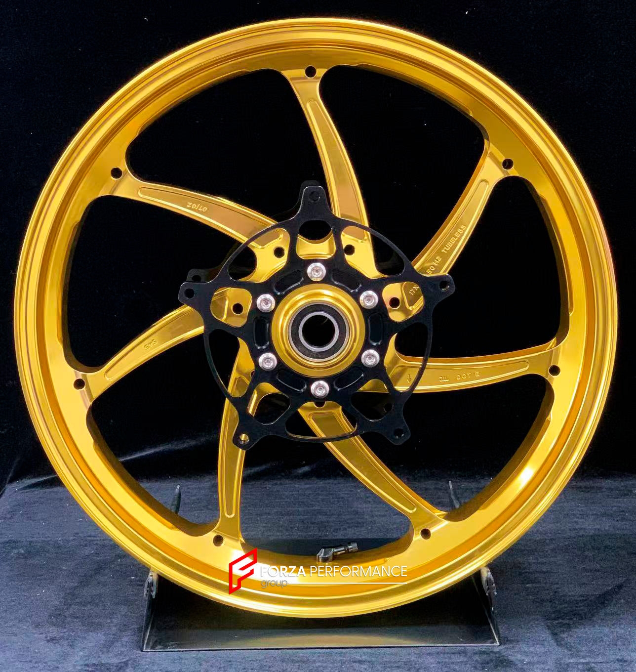 We manufacture premium quality forged motorcycle wheels rims for S1000RR M1000RR in any design, size, color.

Wheel sizes (motorcycle spec):

Front: 3.5 x 17

Rear: 6 x 17

Weight:

Front: 4.35 kg (9.59 lbs)

Rear: 4.85 kg (10.69 lbs)

Finishing: Gloss Gold

Forza Performance Group engineers and manufactures each forged motorcycle wheel individually per order. This ensures precise fitment, uncompromised strength, and unique styling. Whether for racing, touring, or daily use — our wheels are built for both p