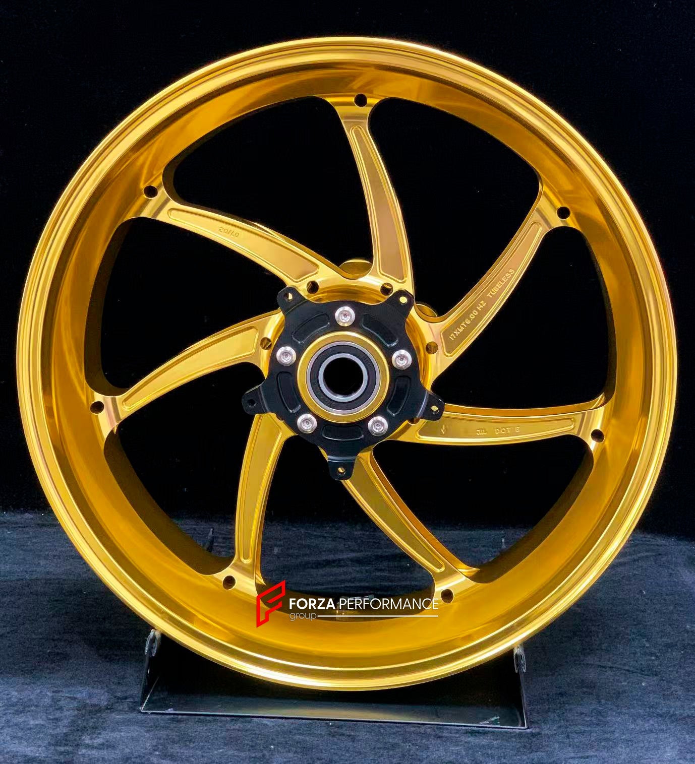 We manufacture premium quality forged motorcycle wheels rims for S1000RR M1000RR in any design, size, color.

Wheel sizes (motorcycle spec):

Front: 3.5 x 17

Rear: 6 x 17

Weight:

Front: 4.35 kg (9.59 lbs)

Rear: 4.85 kg (10.69 lbs)

Finishing: Gloss Gold

Forza Performance Group engineers and manufactures each forged motorcycle wheel individually per order. This ensures precise fitment, uncompromised strength, and unique styling. Whether for racing, touring, or daily use — our wheels are built for both p
