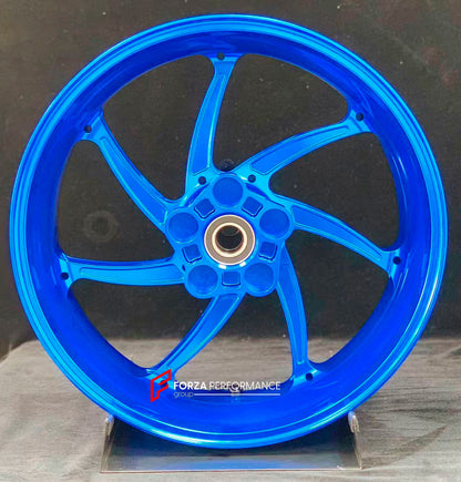 We manufacture premium quality forged motorcycle wheels rims for S1000RR M1000RR in any design, size, color.

Wheel sizes (motorcycle spec):

Front: 3.5 x 17

Rear: 6 x 17

Weight:

Front: 4.2 kg (9.26 lbs)

Rear: 4.4 kg (9.7 lbs)


Finishing: Gloss Blue

Forza Performance Group engineers and manufactures each forged motorcycle wheel individually per order. This ensures precise fitment, uncompromised strength, and unique styling. Whether for racing, touring, or daily use — our wheels are built for both perf