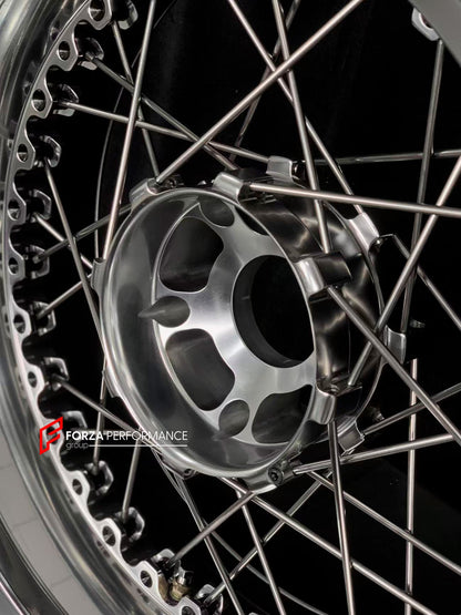 We manufacture premium quality forged motorcycle wheels rims for BMW R 1250 RT in any design, size, color.

Wheel sizes (motorcycle spec):

Front: 3.5 x 17

Rear: 5.5 x 17

Weight:

Front: 5.2 kg (11.46 lbs)

Rear: 4.9 kg (10.80 lbs)


Finishing: Polished

Forza Performance Group engineers and manufactures each forged motorcycle wheel individually per order. This ensures precise fitment, uncompromised strength, and unique styling. Whether for racing, touring, or daily use — our wheels are built for both per
