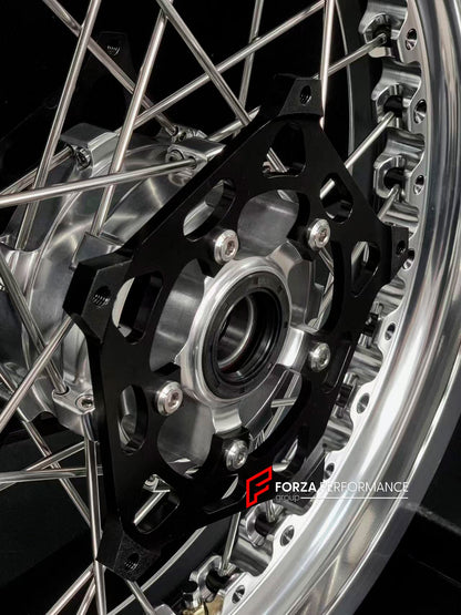 We manufacture premium quality forged motorcycle wheels rims for BMW R 1250 RT in any design, size, color.

Wheel sizes (motorcycle spec):

Front: 3.5 x 17

Rear: 5.5 x 17

Weight:

Front: 5.2 kg (11.46 lbs)

Rear: 4.9 kg (10.80 lbs)


Finishing: Polished

Forza Performance Group engineers and manufactures each forged motorcycle wheel individually per order. This ensures precise fitment, uncompromised strength, and unique styling. Whether for racing, touring, or daily use — our wheels are built for both per