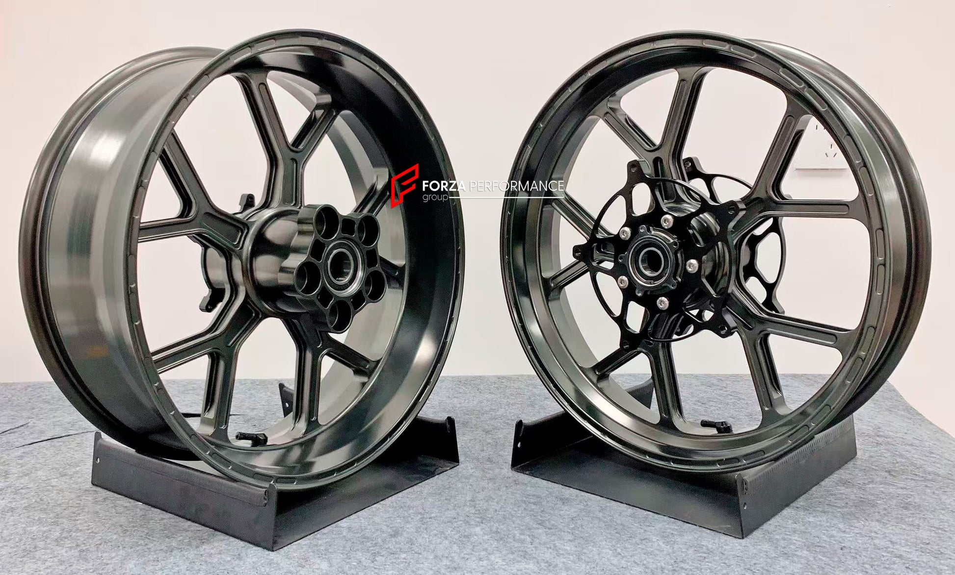 We manufacture premium quality forged motorcycle wheels rims for S1000RR M1000RR in any design, size, color.

Wheel sizes (motorcycle spec):

Front: 3.5 x 17

Rear: 6 x 17

Weight:

Front: 3.45 kg (7.6 lbs)

Rear: 3.75 kg (8.27 lbs)


Finishing: Satin Bronze

Forza Performance Group engineers and manufactures each forged motorcycle wheel individually per order. This ensures precise fitment, uncompromised strength, and unique styling. Whether for racing, touring, or daily use — our wheels are built for both 