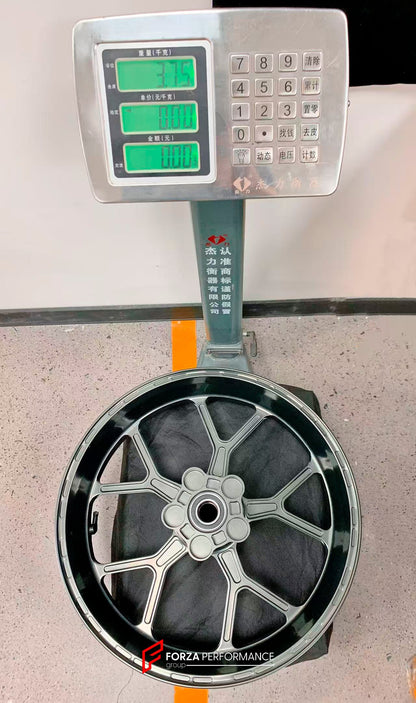 We manufacture premium quality forged motorcycle wheels rims for S1000RR M1000RR in any design, size, color.

Wheel sizes (motorcycle spec):

Front: 3.5 x 17

Rear: 6 x 17

Weight:

Front: 3.45 kg (7.6 lbs)

Rear: 3.75 kg (8.27 lbs)


Finishing: Satin Bronze

Forza Performance Group engineers and manufactures each forged motorcycle wheel individually per order. This ensures precise fitment, uncompromised strength, and unique styling. Whether for racing, touring, or daily use — our wheels are built for both 