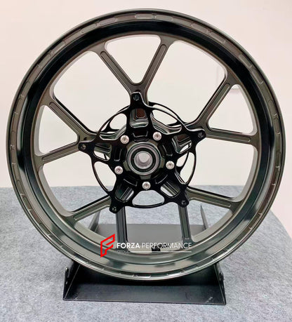 We manufacture premium quality forged motorcycle wheels rims for S1000RR M1000RR in any design, size, color.

Wheel sizes (motorcycle spec):

Front: 3.5 x 17

Rear: 6 x 17

Weight:

Front: 3.45 kg (7.6 lbs)

Rear: 3.75 kg (8.27 lbs)


Finishing: Satin Bronze

Forza Performance Group engineers and manufactures each forged motorcycle wheel individually per order. This ensures precise fitment, uncompromised strength, and unique styling. Whether for racing, touring, or daily use — our wheels are built for both 