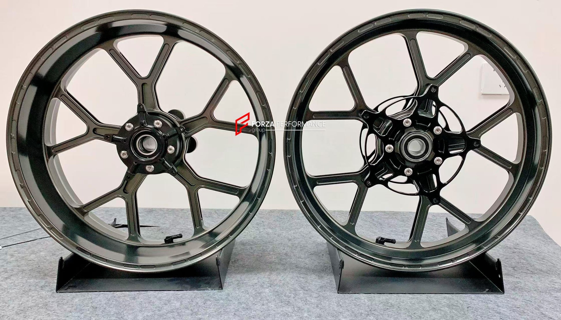 We manufacture premium quality forged motorcycle wheels rims for S1000RR M1000RR in any design, size, color.

Wheel sizes (motorcycle spec):

Front: 3.5 x 17

Rear: 6 x 17

Weight:

Front: 3.45 kg (7.6 lbs)

Rear: 3.75 kg (8.27 lbs)


Finishing: Satin Bronze

Forza Performance Group engineers and manufactures each forged motorcycle wheel individually per order. This ensures precise fitment, uncompromised strength, and unique styling. Whether for racing, touring, or daily use — our wheels are built for both 