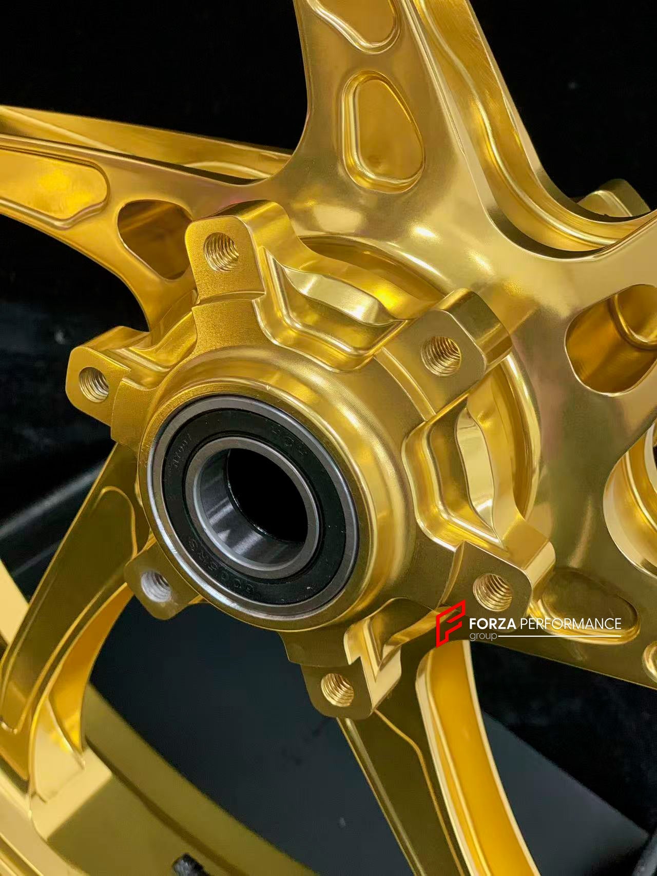 We manufacture premium quality forged motorcycle wheels rims for S1000RR M1000RR in any design, size, color.

Wheel sizes (motorcycle spec):

Front: 3.5 x 17

Rear: 6 x 17

Weight:

Front: 3.15 kg (6.94 lbs)

Rear: 4.3 kg (9.48 lbs)


Finishing: Satin Gold

Forza Performance Group engineers and manufactures each forged motorcycle wheel individually per order. This ensures precise fitment, uncompromised strength, and unique styling. Whether for racing, touring, or daily use — our wheels are built for both pe