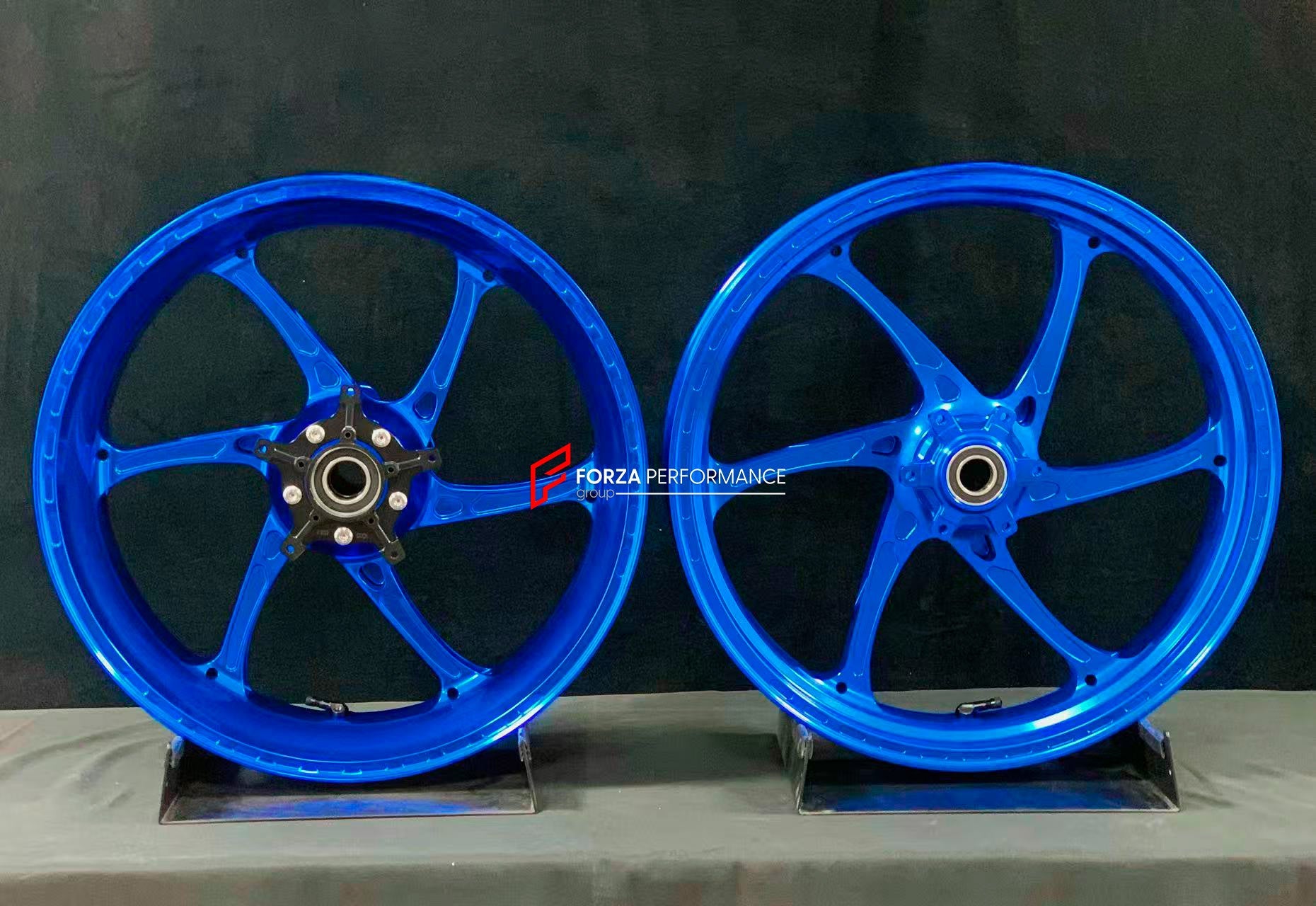 We manufacture premium quality forged motorcycle wheels rims for S1000RR M1000RR in any design, size, color.

Wheel sizes (motorcycle spec):

Front: 3.5 x 17

Rear: 6 x 17

Weight:

Front: 3.25 kg (7.16 lbs)

Rear: 4.35 kg (9.59 lbs)


Finishing: Gloss Blue

Forza Performance Group engineers and manufactures each forged motorcycle wheel individually per order. This ensures precise fitment, uncompromised strength, and unique styling. Whether for racing, touring, or daily use — our wheels are built for both p