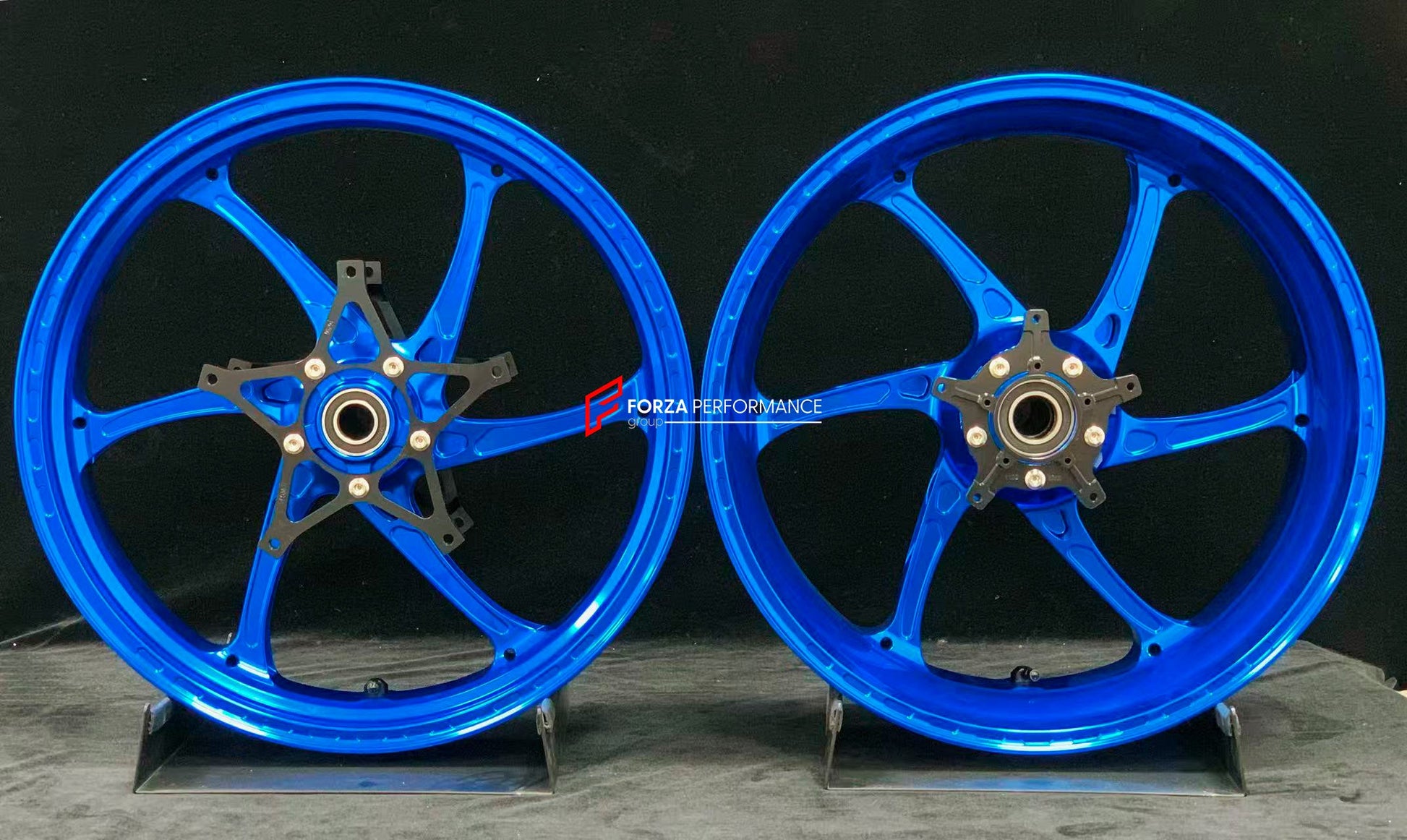 We manufacture premium quality forged motorcycle wheels rims for S1000RR M1000RR in any design, size, color.

Wheel sizes (motorcycle spec):

Front: 3.5 x 17

Rear: 6 x 17

Weight:

Front: 3.25 kg (7.16 lbs)

Rear: 4.35 kg (9.59 lbs)


Finishing: Gloss Blue

Forza Performance Group engineers and manufactures each forged motorcycle wheel individually per order. This ensures precise fitment, uncompromised strength, and unique styling. Whether for racing, touring, or daily use — our wheels are built for both p