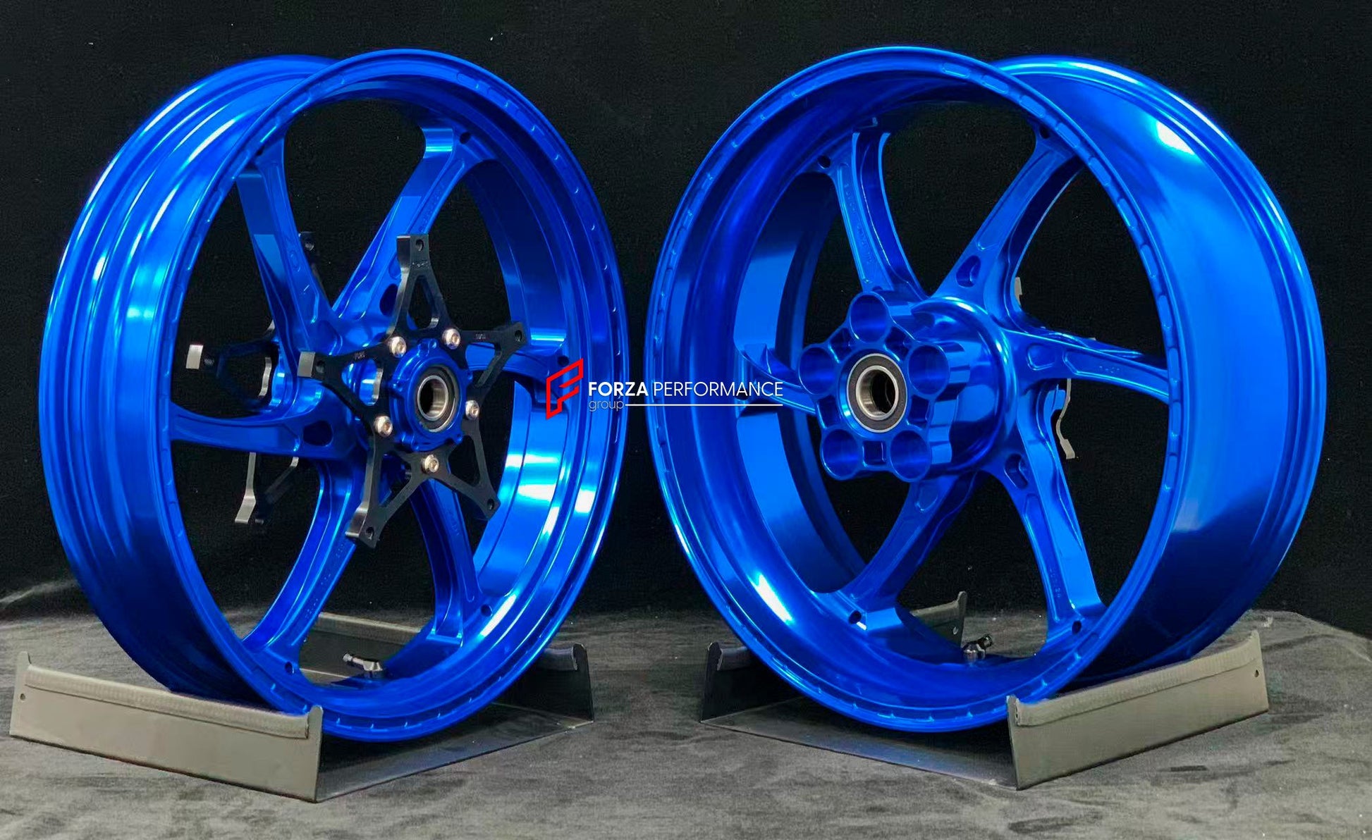 We manufacture premium quality forged motorcycle wheels rims for S1000RR M1000RR in any design, size, color.

Wheel sizes (motorcycle spec):

Front: 3.5 x 17

Rear: 6 x 17

Weight:

Front: 3.25 kg (7.16 lbs)

Rear: 4.35 kg (9.59 lbs)


Finishing: Gloss Blue

Forza Performance Group engineers and manufactures each forged motorcycle wheel individually per order. This ensures precise fitment, uncompromised strength, and unique styling. Whether for racing, touring, or daily use — our wheels are built for both p