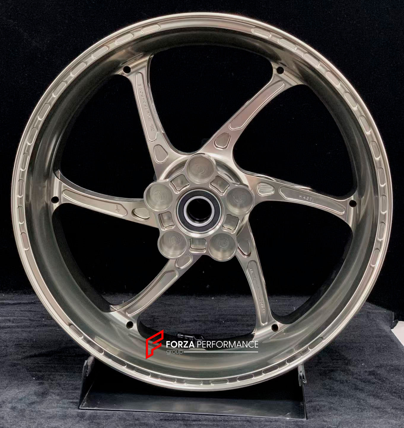 We manufacture premium quality forged motorcycle wheels rims for S1000RR M1000RR in any design, size, color.

Wheel sizes (motorcycle spec):

Front: 3.5 x 17

Rear: 6 x 17

Weight:

Front: 3.75 kg (7.16 lbs)

Rear: 4.4 kg (9.59 lbs)


Finishing: Satin Blonze

Forza Performance Group engineers and manufactures each forged motorcycle wheel individually per order. This ensures precise fitment, uncompromised strength, and unique styling. Whether for racing, touring, or daily use — our wheels are built for both 