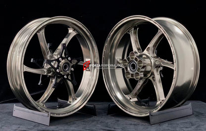 We manufacture premium quality forged motorcycle wheels rims for S1000RR M1000RR in any design, size, color.

Wheel sizes (motorcycle spec):

Front: 3.5 x 17

Rear: 6 x 17

Weight:

Front: 3.75 kg (7.16 lbs)

Rear: 4.4 kg (9.59 lbs)


Finishing: Satin Blonze

Forza Performance Group engineers and manufactures each forged motorcycle wheel individually per order. This ensures precise fitment, uncompromised strength, and unique styling. Whether for racing, touring, or daily use — our wheels are built for both 