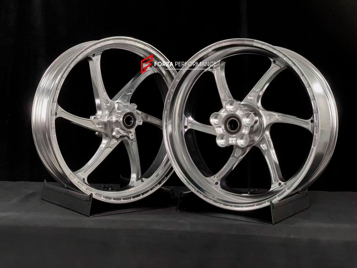 We manufacture premium quality forged motorcycle wheels rims for BMW S1000RR M1000RR in any design, size, color.

Wheel sizes (motorcycle spec):

Front: 3.5 x 17

Rear: 6 x 17

Weight:

Front: 3.15 kg (6.94 lbs)

Rear: 4.4 kg (9.7 lbs)

Finishing: Gloss Silver

Forza Performance Group engineers and manufactures each forged motorcycle wheel individually per order. This ensures precise fitment, uncompromised strength, and unique styling. Whether for racing, touring, or daily use — our wheels are built for bot