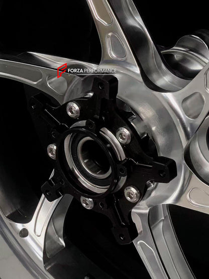 We manufacture premium quality forged motorcycle wheels rims for BMW S1000RR M1000RR in any design, size, color.

Wheel sizes (motorcycle spec):

Front: 3.5 x 17

Rear: 6 x 17

Weight:

Front: 3.15 kg (6.94 lbs)

Rear: 4.4 kg (9.7 lbs)

Finishing: Gloss Silver

Forza Performance Group engineers and manufactures each forged motorcycle wheel individually per order. This ensures precise fitment, uncompromised strength, and unique styling. Whether for racing, touring, or daily use — our wheels are built for bot