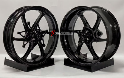 We manufacture premium quality forged motorcycle wheels rims for S1000RR M1000RR in any design, size, color.

Wheel sizes (motorcycle spec):

Front: 3.5 x 17

Rear: 6 x 17

Weight:

Front: 3.7 kg (8.16 lbs)

Rear: 4.4 kg (9.7 lbs)


Finishing: Satin Black

Forza Performance Group engineers and manufactures each forged motorcycle wheel individually per order. This ensures precise fitment, uncompromised strength, and unique styling. Whether for racing, touring, or daily use — our wheels are built for both per