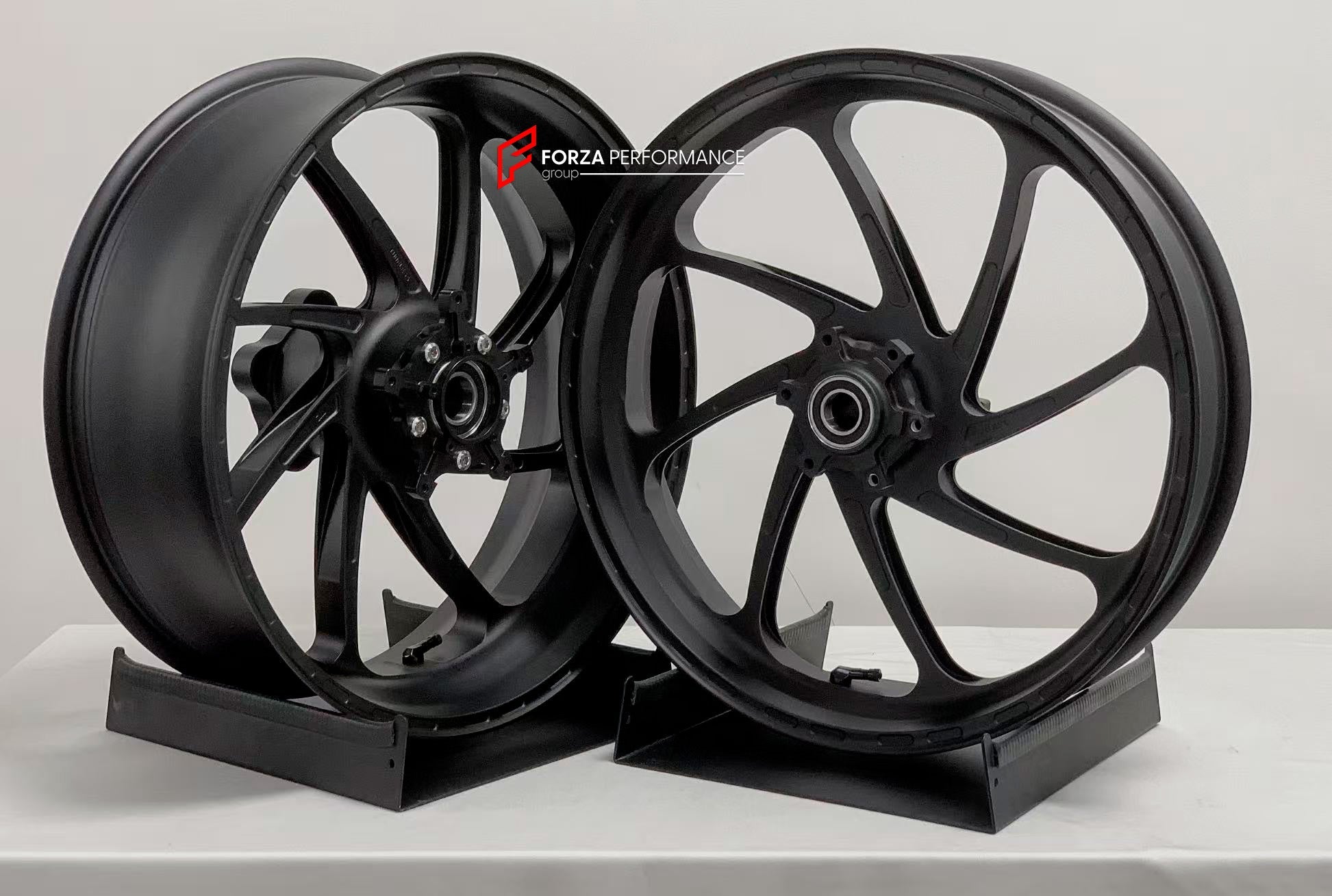 We manufacture premium quality forged motorcycle wheels rims for BMW S1000RR M1000RR in any design, size, color.

Wheel sizes (motorcycle spec):

Front: 3.5 x 17

Rear: 6 x 17

Weight:

Front: 3.35 kg (7.38 lbs)

Rear: 4.25 kg (9.37 lbs)


Finishing: Matt Black

Forza Performance Group engineers and manufactures each forged motorcycle wheel individually per order. This ensures precise fitment, uncompromised strength, and unique styling. Whether for racing, touring, or daily use — our wheels are built for bo