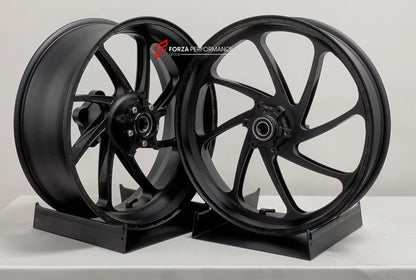 We manufacture premium quality forged motorcycle wheels rims for BMW S1000RR M1000RR in any design, size, color.

Wheel sizes (motorcycle spec):

Front: 3.5 x 17

Rear: 6 x 17

Weight:

Front: 3.35 kg (7.38 lbs)

Rear: 4.25 kg (9.37 lbs)


Finishing: Matt Black

Forza Performance Group engineers and manufactures each forged motorcycle wheel individually per order. This ensures precise fitment, uncompromised strength, and unique styling. Whether for racing, touring, or daily use — our wheels are built for bo