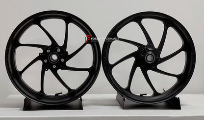 We manufacture premium quality forged motorcycle wheels rims for BMW S1000RR M1000RR in any design, size, color.

Wheel sizes (motorcycle spec):

Front: 3.5 x 17

Rear: 6 x 17

Weight:

Front: 3.35 kg (7.38 lbs)

Rear: 4.25 kg (9.37 lbs)


Finishing: Matt Black

Forza Performance Group engineers and manufactures each forged motorcycle wheel individually per order. This ensures precise fitment, uncompromised strength, and unique styling. Whether for racing, touring, or daily use — our wheels are built for bo