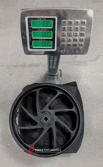 We manufacture premium quality forged motorcycle wheels rims for BMW S1000RR M1000RR in any design, size, color.

Wheel sizes (motorcycle spec):

Front: 3.5 x 17

Rear: 6 x 17

Weight:

Front: 3.35 kg (7.38 lbs)

Rear: 4.25 kg (9.37 lbs)


Finishing: Matt Black

Forza Performance Group engineers and manufactures each forged motorcycle wheel individually per order. This ensures precise fitment, uncompromised strength, and unique styling. Whether for racing, touring, or daily use — our wheels are built for bo