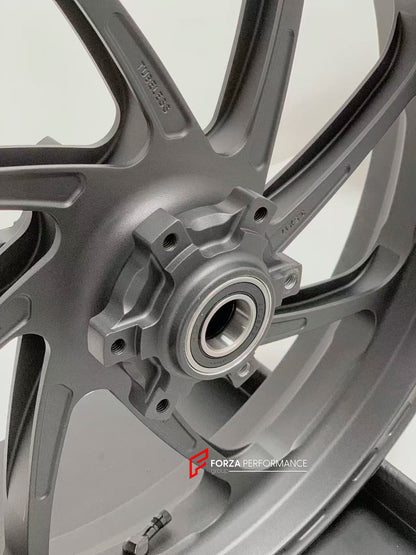 We manufacture premium quality forged motorcycle wheels rims for BMW S1000RR M1000RR in any design, size, color.

Wheel sizes (motorcycle spec):

Front: 3.5 x 17

Rear: 6 x 17

Weight:

Front: 3.35 kg (7.38 lbs)

Rear: 4.25 kg (9.37 lbs)


Finishing: Matt Black

Forza Performance Group engineers and manufactures each forged motorcycle wheel individually per order. This ensures precise fitment, uncompromised strength, and unique styling. Whether for racing, touring, or daily use — our wheels are built for bo