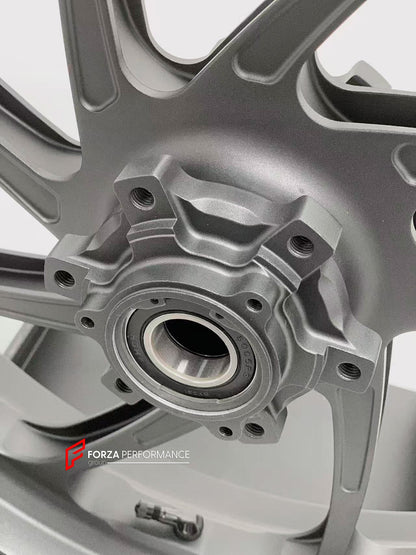 We manufacture premium quality forged motorcycle wheels rims for BMW S1000RR M1000RR in any design, size, color.

Wheel sizes (motorcycle spec):

Front: 3.5 x 17

Rear: 6 x 17

Weight:

Front: 3.35 kg (7.38 lbs)

Rear: 4.25 kg (9.37 lbs)


Finishing: Matt Black

Forza Performance Group engineers and manufactures each forged motorcycle wheel individually per order. This ensures precise fitment, uncompromised strength, and unique styling. Whether for racing, touring, or daily use — our wheels are built for bo