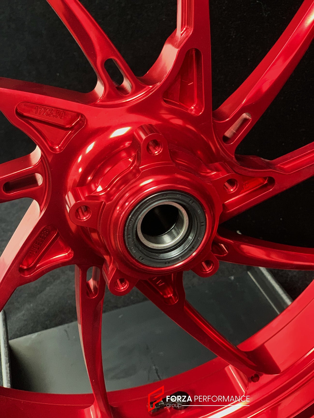 We manufacture premium quality forged motorcycle wheels rims for DUCATI PANIGALE V4 V4S V4R V4 SP2 in any design, size, color.

Wheel sizes (motorcycle spec):

Front: 3.5 x 17

Rear: 6 x 17

Weight:

Front: 4.05 kg (8.93 lbs)

Rear: 5.4 kg (11.9 lbs)


Finishing: Gloss Red

Forza Performance Group engineers and manufactures each forged motorcycle wheel individually per order. This ensures precise fitment, uncompromised strength, and unique styling. Whether for racing, touring, or daily use — our wheels are 