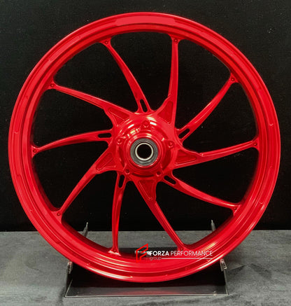 We manufacture premium quality forged motorcycle wheels rims for DUCATI PANIGALE V4 V4S V4R V4 SP2 in any design, size, color.

Wheel sizes (motorcycle spec):

Front: 3.5 x 17

Rear: 6 x 17

Weight:

Front: 4.05 kg (8.93 lbs)

Rear: 5.4 kg (11.9 lbs)


Finishing: Gloss Red

Forza Performance Group engineers and manufactures each forged motorcycle wheel individually per order. This ensures precise fitment, uncompromised strength, and unique styling. Whether for racing, touring, or daily use — our wheels are 