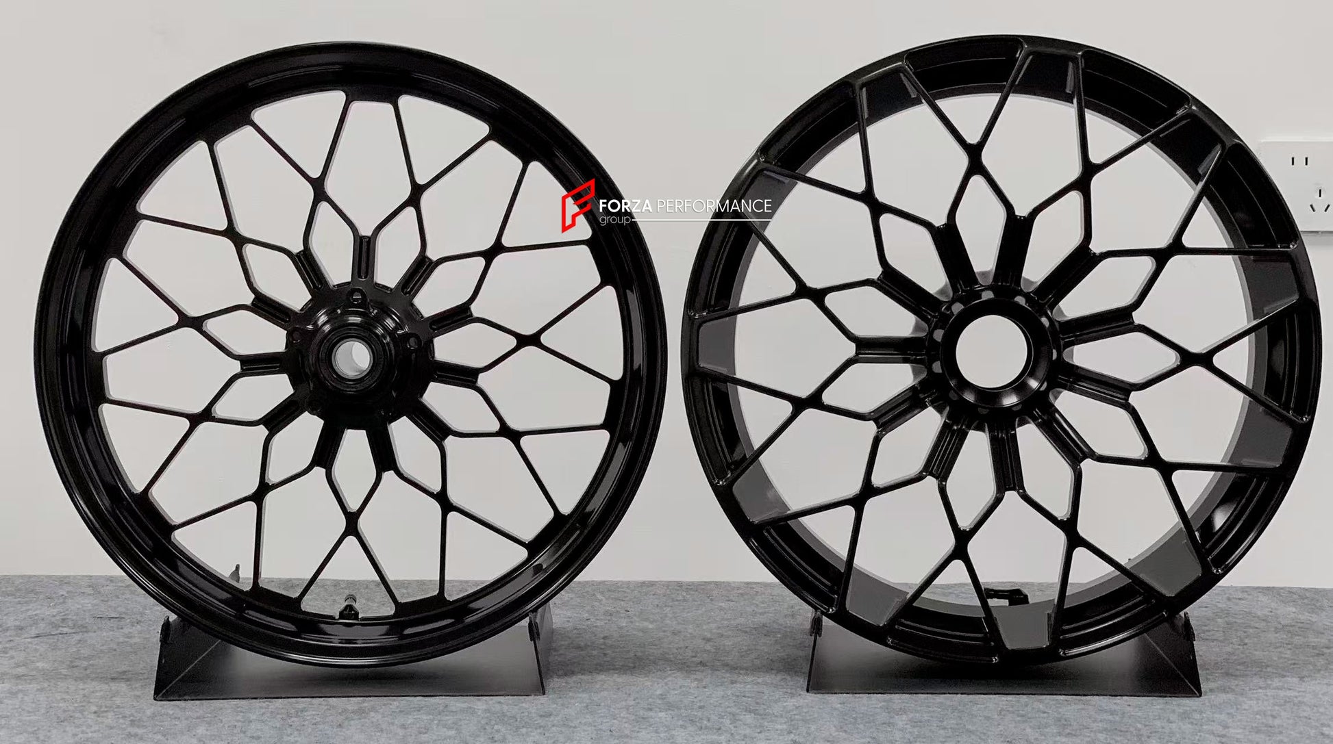 We manufacture premium quality forged motorcycle wheels rims for DUCATI PANIGALE V4 V4S V4R V4 SP2 in any design, size, color.

Wheel sizes (motorcycle spec):

Front: 3.5 x 17

Rear: 6 x 17

Weight:

Front: 4.25 kg (9.37 lbs)

Rear: 4.95 kg (10.91 lbs)

Finishing: Brushed Black

Forza Performance Group engineers and manufactures each forged motorcycle wheel individually per order. This ensures precise fitment, uncompromised strength, and unique styling. Whether for racing, touring, or daily use — our wheels