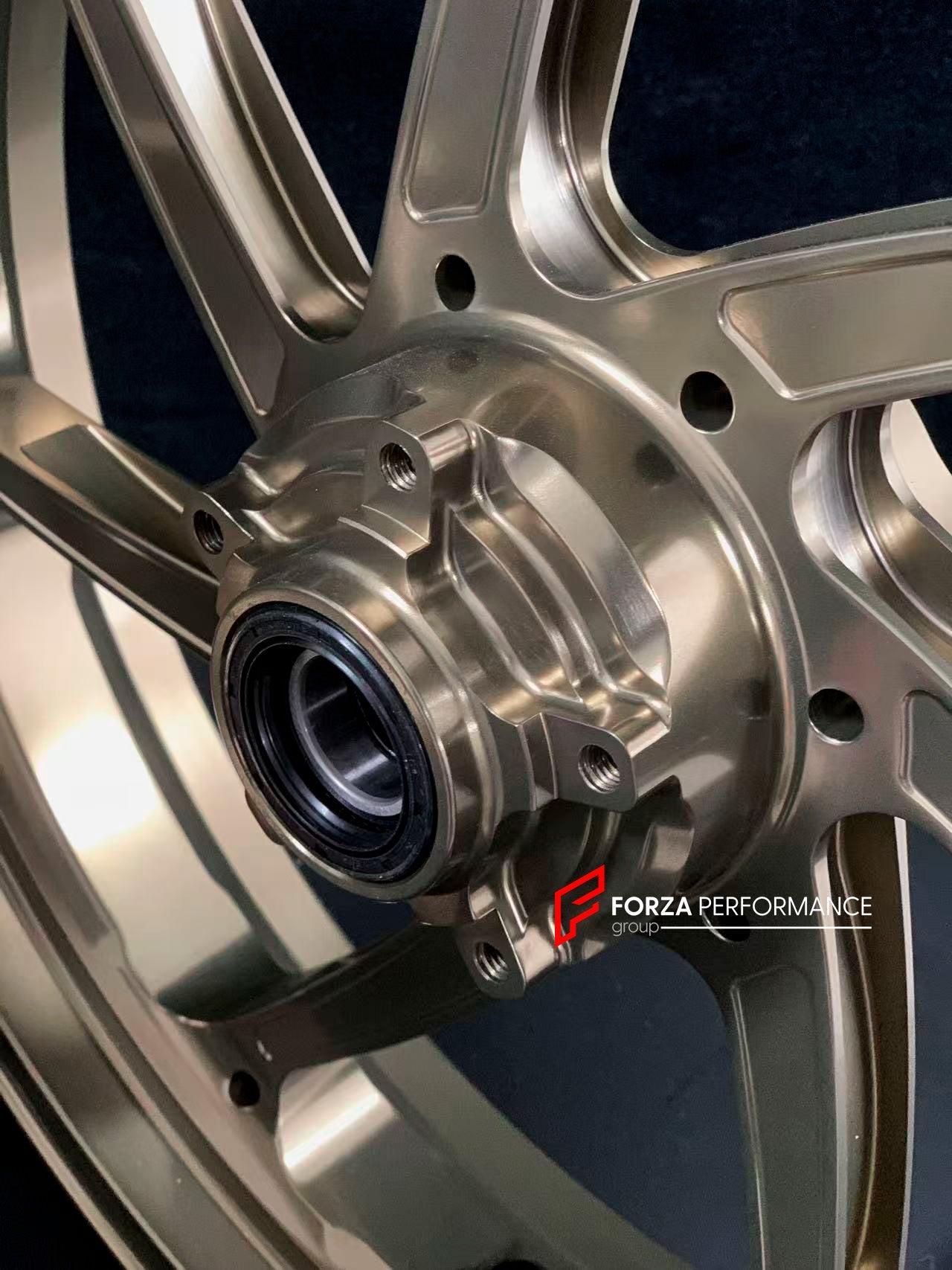 We manufacture premium quality forged motorcycle wheels rims for DUCATI PANIGALE V4 V4S V4R V4 SP2 in any design, size, color.

Wheel sizes (motorcycle spec):

Front: 3.5 x 17

Rear: 6 x 17

Weight:

Front: 3.85 kg (8.49 lbs)

Rear: 4.2 kg (9.26 lbs)


Finishing: Satin Light Gold

Forza Performance Group engineers and manufactures each forged motorcycle wheel individually per order. This ensures precise fitment, uncompromised strength, and unique styling. Whether for racing, touring, or daily use — our whee