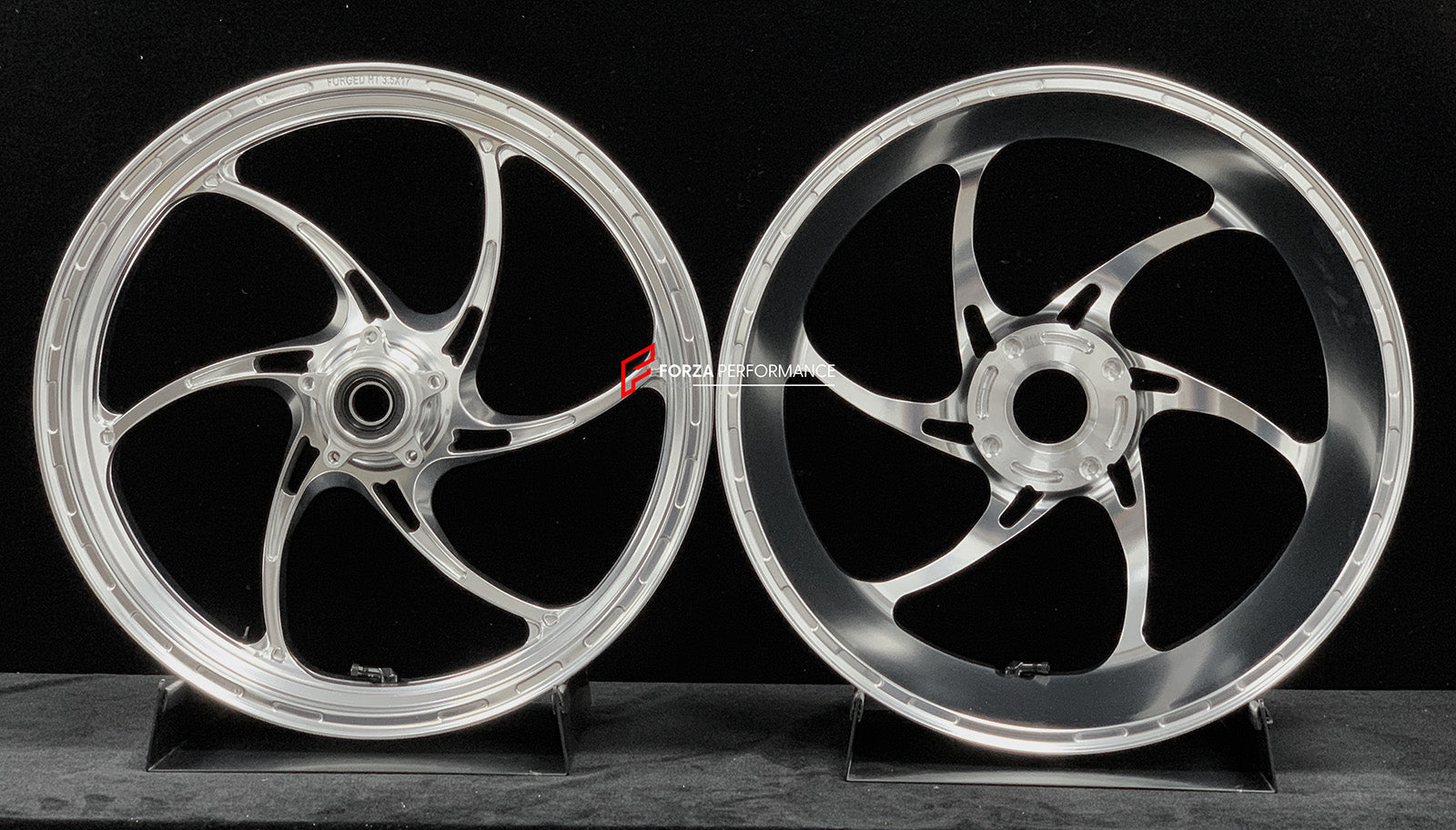 We manufacture premium quality forged motorcycle wheels rims for DUCATI PANIGALE V4 V4S V4R V4 SP2 in any design, size, color.

Wheel sizes (motorcycle spec):

Front: 3.5 x 17

Rear: 6 x 17

Weight:

Front: 4.15 kg (9.15 lbs)

Rear: 4.3 kg (9.48 lbs)


Finishing: Polished

Forza Performance Group engineers and manufactures each forged motorcycle wheel individually per order. This ensures precise fitment, uncompromised strength, and unique styling. Whether for racing, touring, or daily use — our wheels are b