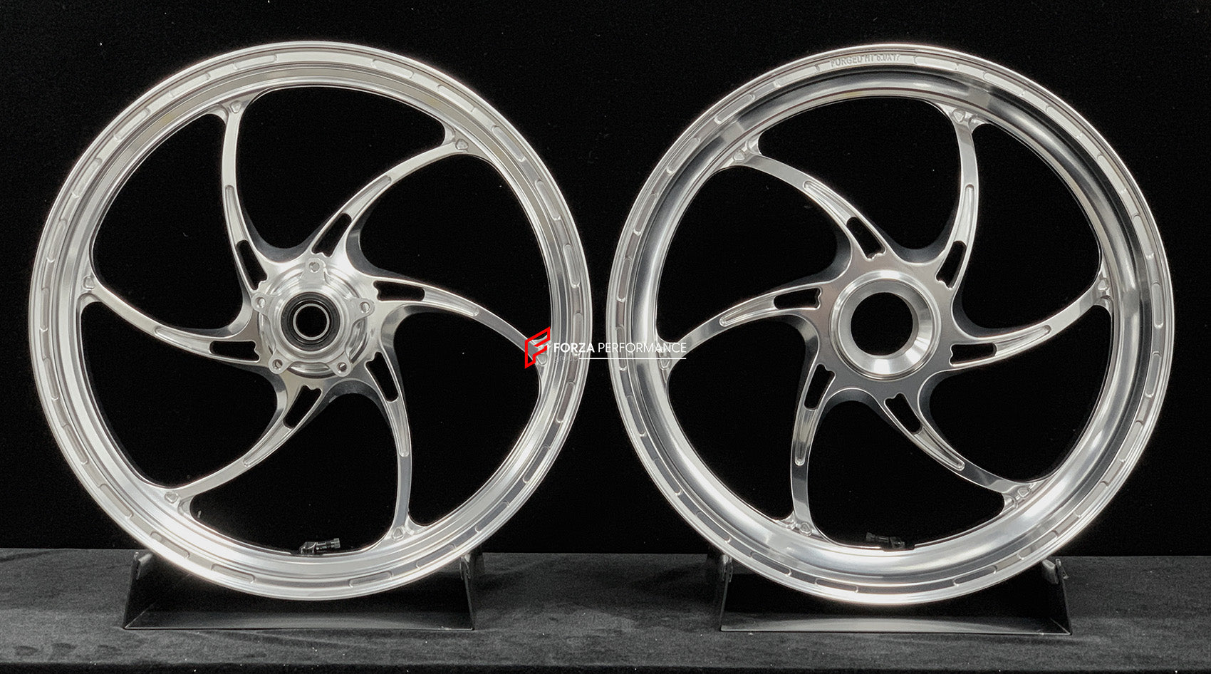 We manufacture premium quality forged motorcycle wheels rims for DUCATI PANIGALE V4 V4S V4R V4 SP2 in any design, size, color.

Wheel sizes (motorcycle spec):

Front: 3.5 x 17

Rear: 6 x 17

Weight:

Front: 4.15 kg (9.15 lbs)

Rear: 4.3 kg (9.48 lbs)


Finishing: Polished

Forza Performance Group engineers and manufactures each forged motorcycle wheel individually per order. This ensures precise fitment, uncompromised strength, and unique styling. Whether for racing, touring, or daily use — our wheels are b