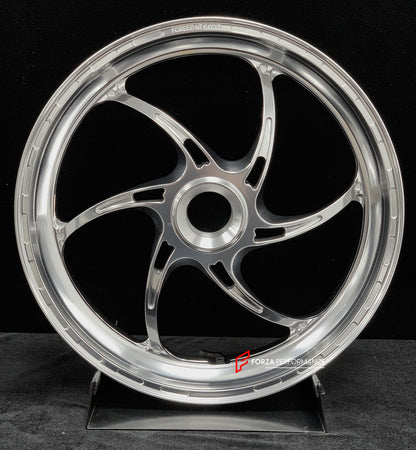 We manufacture premium quality forged motorcycle wheels rims for DUCATI PANIGALE V4 V4S V4R V4 SP2 in any design, size, color.

Wheel sizes (motorcycle spec):

Front: 3.5 x 17

Rear: 6 x 17

Weight:

Front: 4.15 kg (9.15 lbs)

Rear: 4.3 kg (9.48 lbs)


Finishing: Polished

Forza Performance Group engineers and manufactures each forged motorcycle wheel individually per order. This ensures precise fitment, uncompromised strength, and unique styling. Whether for racing, touring, or daily use — our wheels are b