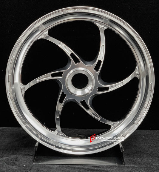 We manufacture premium quality forged motorcycle wheels rims for DUCATI PANIGALE V4 V4S V4R V4 SP2 in any design, size, color.

Wheel sizes (motorcycle spec):

Front: 3.5 x 17

Rear: 6 x 17

Weight:

Front: 4.15 kg (9.15 lbs)

Rear: 4.3 kg (9.48 lbs)


Finishing: Polished

Forza Performance Group engineers and manufactures each forged motorcycle wheel individually per order. This ensures precise fitment, uncompromised strength, and unique styling. Whether for racing, touring, or daily use — our wheels are b