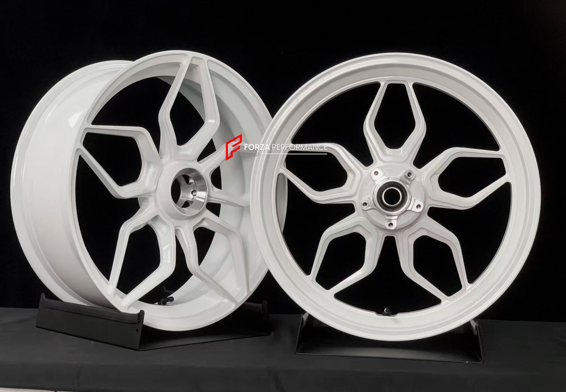 We manufacture premium quality forged motorcycle wheels rims for DUCATI PANIGALE V4 V4S V4R V4 SP2 in any design, size, color.

Wheel sizes (motorcycle spec):

Front: 3.5 x 17

Rear: 6 x 17

Weight:

Front: 4.45 kg (9.81 lbs)

Rear: 4.5 kg (9.92 lbs)


Finishing: Gloss White

Forza Performance Group engineers and manufactures each forged motorcycle wheel individually per order. This ensures precise fitment, uncompromised strength, and unique styling. Whether for racing, touring, or daily use — our wheels ar
