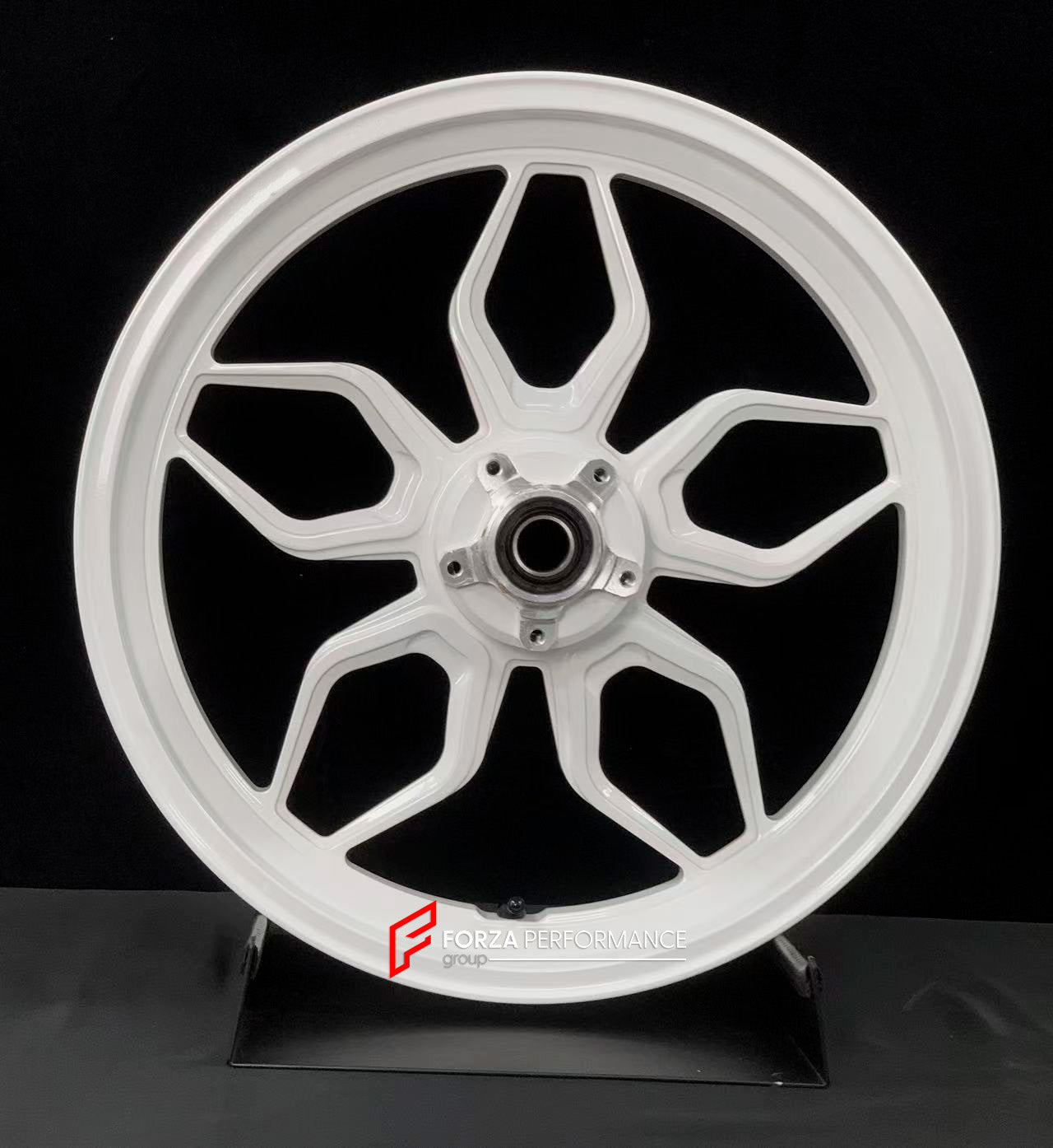 We manufacture premium quality forged motorcycle wheels rims for DUCATI PANIGALE V4 V4S V4R V4 SP2 in any design, size, color.

Wheel sizes (motorcycle spec):

Front: 3.5 x 17

Rear: 6 x 17

Weight:

Front: 4.45 kg (9.81 lbs)

Rear: 4.5 kg (9.92 lbs)


Finishing: Gloss White

Forza Performance Group engineers and manufactures each forged motorcycle wheel individually per order. This ensures precise fitment, uncompromised strength, and unique styling. Whether for racing, touring, or daily use — our wheels ar