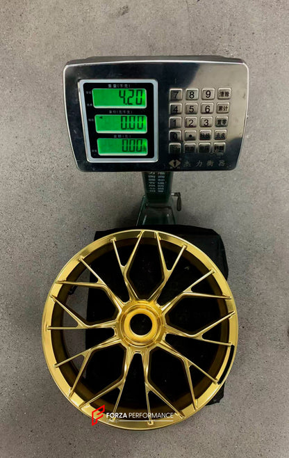 We manufacture premium quality forged motorcycle wheels rims for DUCATI PANIGALE V4 V4S V4R V4 SP2 in any design, size, color.

Wheel sizes (motorcycle spec):

Front: 3.5 x 17

Rear: 6 x 17

Weight:

Front: 4.1 kg (9.04 lbs)

Rear: 4.2 kg (9.26 lbs)


Finishing: Polished Bronze

Forza Performance Group engineers and manufactures each forged motorcycle wheel individually per order. This ensures precise fitment, uncompromised strength, and unique styling. Whether for racing, touring, or daily use — our wheels