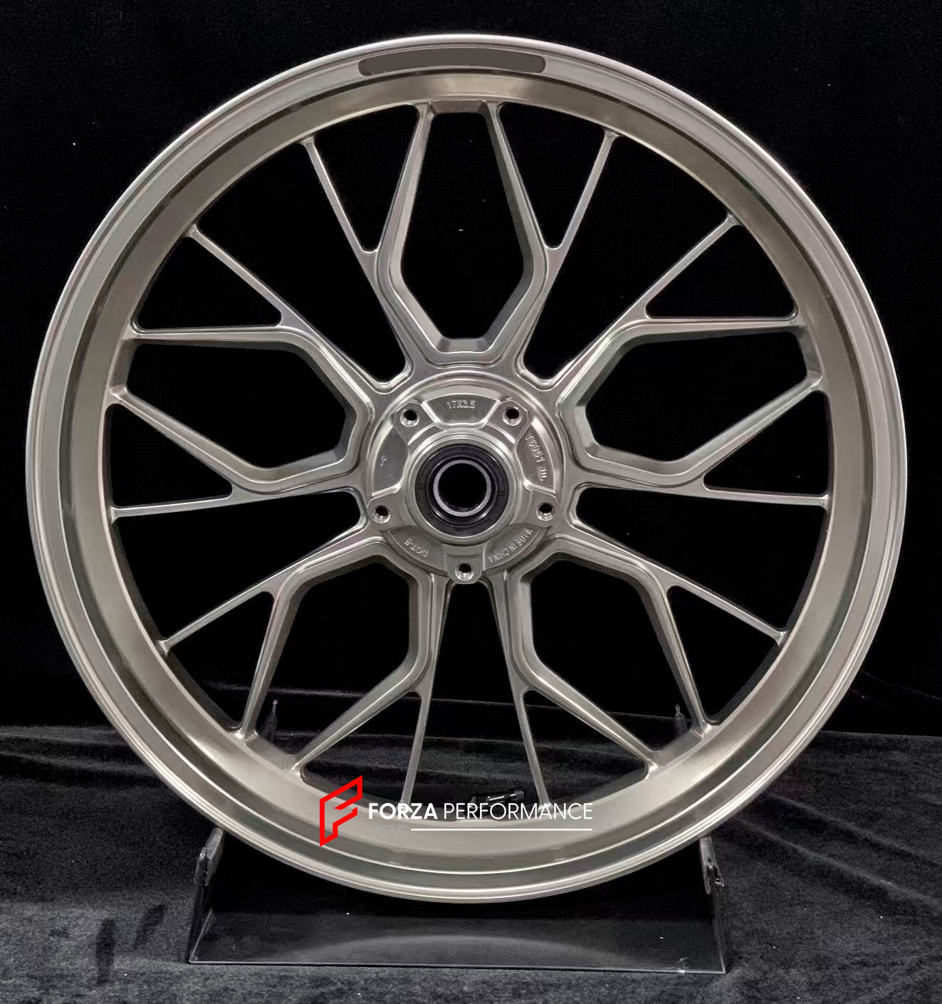 We manufacture premium quality forged motorcycle wheels rims for DUCATI PANIGALE V4 V4S V4R V4 SP2 in any design, size, color.

Wheel sizes (motorcycle spec):

Front: 3.5 x 17

Rear: 6 x 17

Weight:

Front: 4.1 kg (9.04 lbs)

Rear: 4.2 kg (9.26 lbs)


Finishing: Gloss Silver

Forza Performance Group engineers and manufactures each forged motorcycle wheel individually per order. This ensures precise fitment, uncompromised strength, and unique styling. Whether for racing, touring, or daily use — our wheels ar
