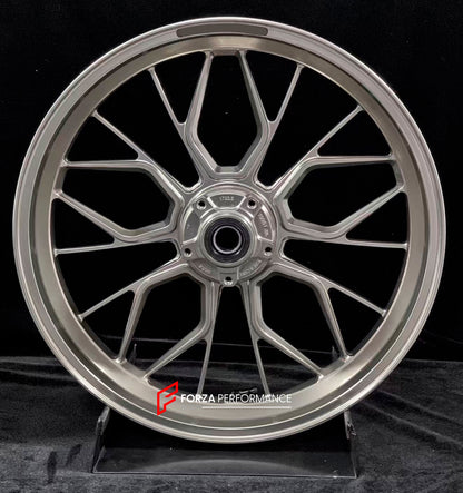 We manufacture premium quality forged motorcycle wheels rims for DUCATI PANIGALE V4 V4S V4R V4 SP2 in any design, size, color.

Wheel sizes (motorcycle spec):

Front: 3.5 x 17

Rear: 6 x 17

Weight:

Front: 4.1 kg (9.04 lbs)

Rear: 4.2 kg (9.26 lbs)


Finishing: Gloss Silver

Forza Performance Group engineers and manufactures each forged motorcycle wheel individually per order. This ensures precise fitment, uncompromised strength, and unique styling. Whether for racing, touring, or daily use — our wheels ar