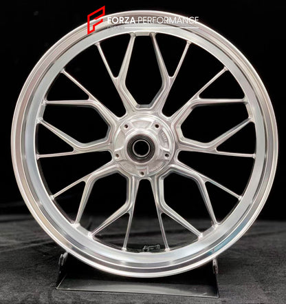 We manufacture premium quality forged motorcycle wheels rims for DUCATI PANIGALE V4 V4S V4R V4 SP2 in any design, size, color.

Wheel sizes (motorcycle spec):

Front: 3.5 x 17

Rear: 6 x 17

Weight:

Front: 4.1 kg (9.04 lbs)

Rear: 4.2 kg (9.26 lbs)


Finishing: Polished

Forza Performance Group engineers and manufactures each forged motorcycle wheel individually per order. This ensures precise fitment, uncompromised strength, and unique styling. Whether for racing, touring, or daily use — our wheels are bu